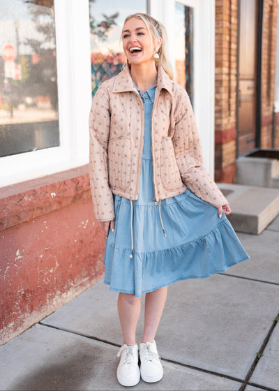 Anna Chambray Tiered Dress