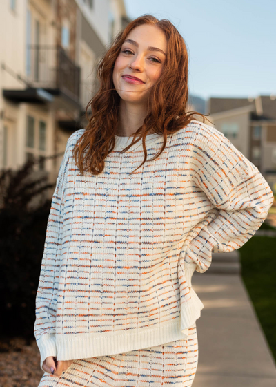 Long sleeve ivory sweater