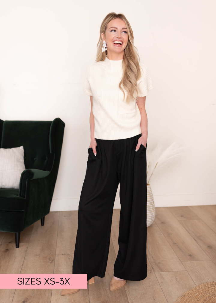 Arya Black Wide Leg Trousers Loit – Lena Layne
