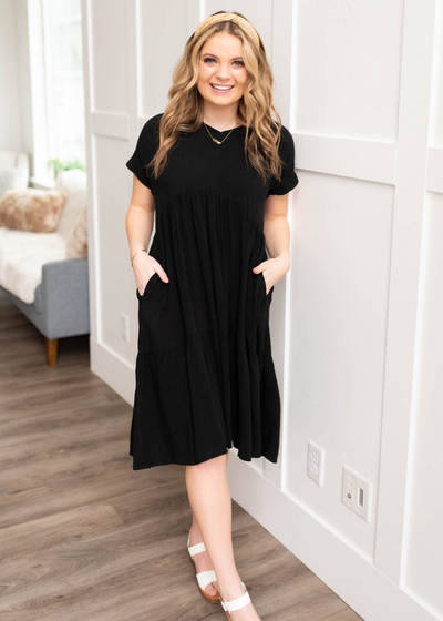 Black tiered dress