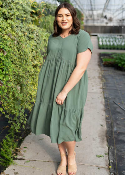 Plus size jade tiered dress