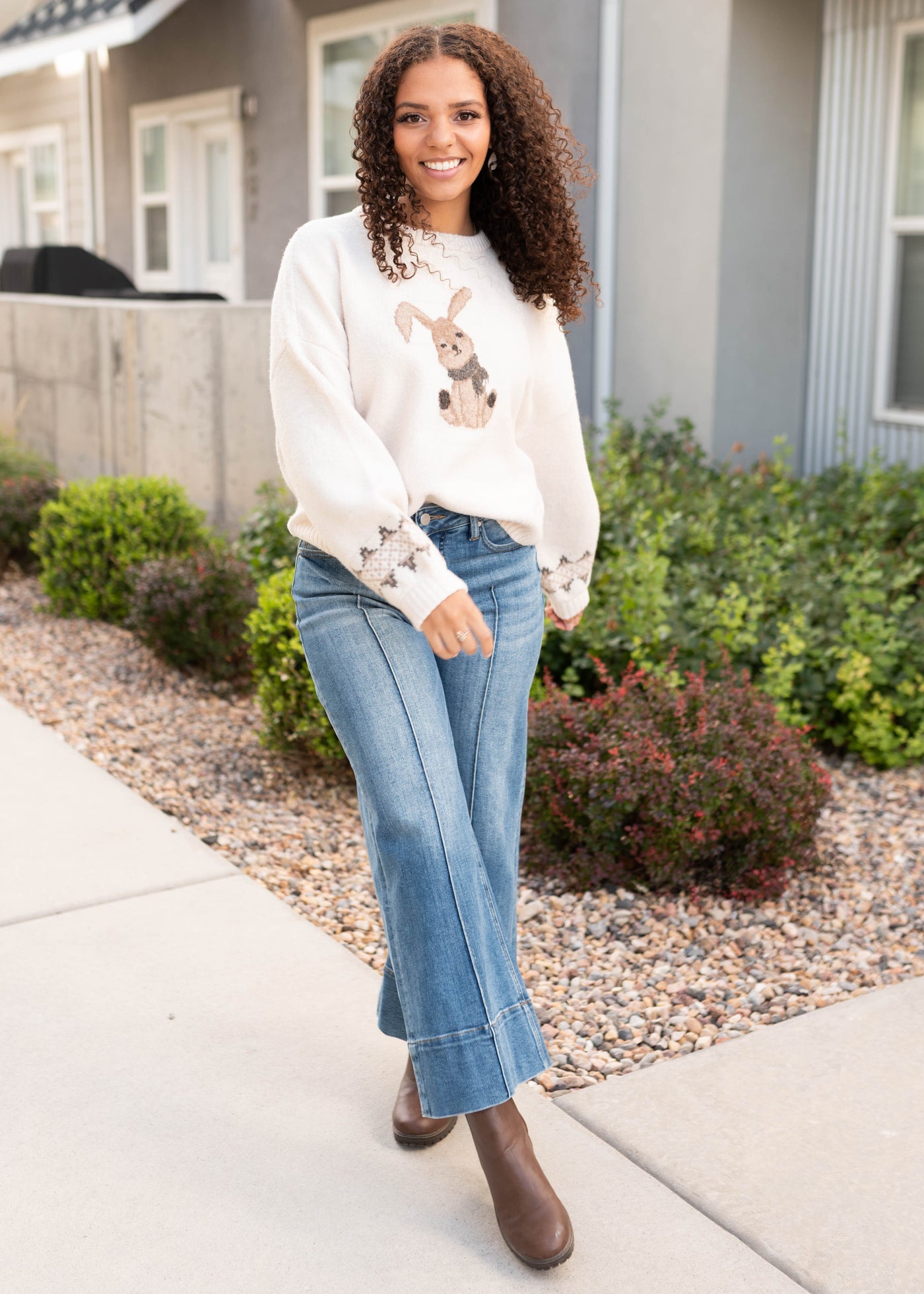 Ashlyn Pattern Cream Sweater