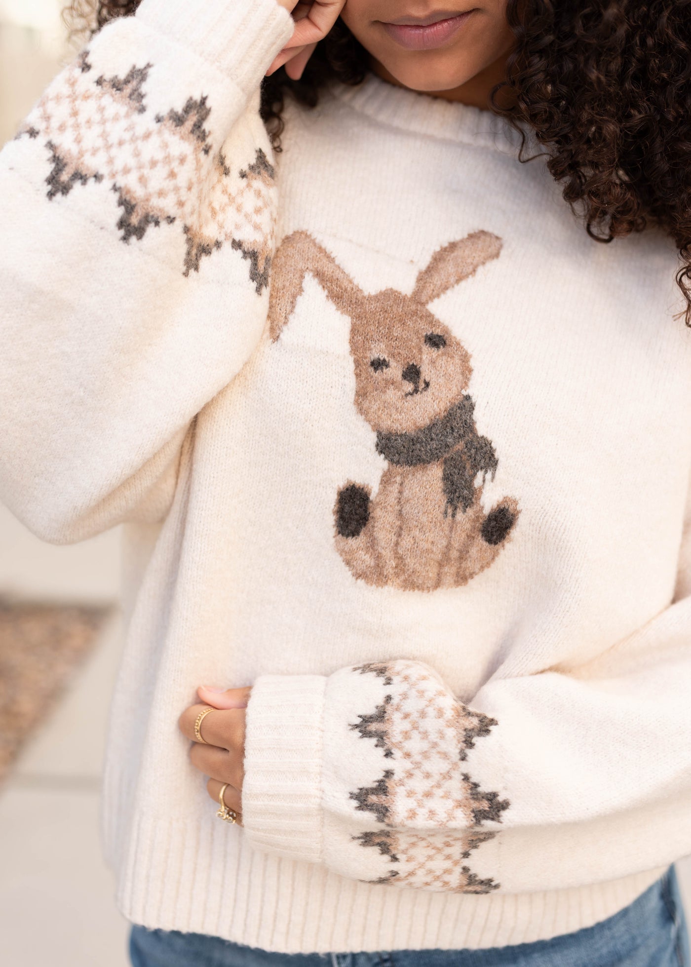 Ashlyn Pattern Cream Sweater