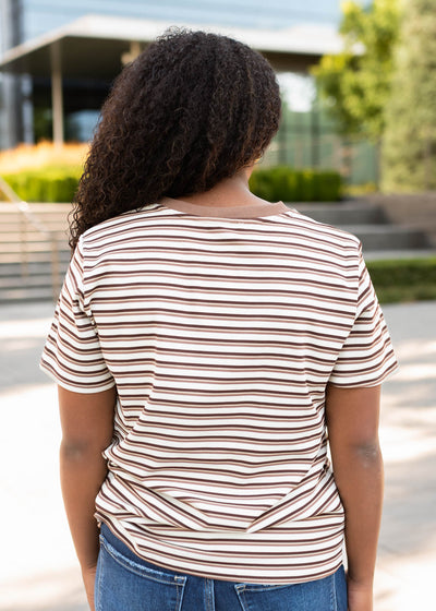 Aspen Brown Striped Top