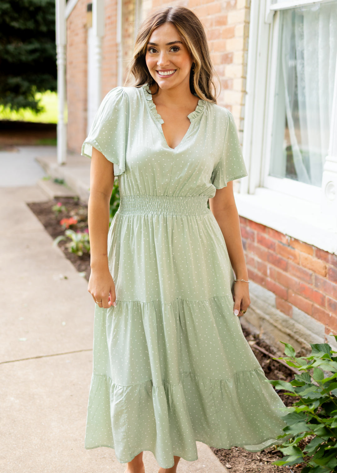 lainey midi dress sage princess polly Lainey Midi Dress Sage