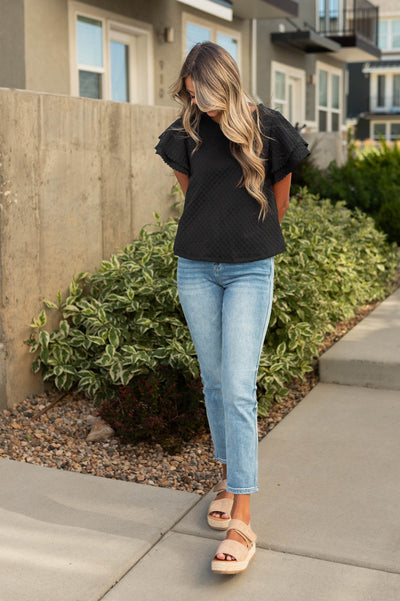 Black to with round neck