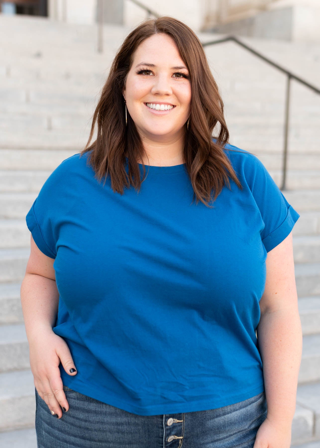 Plus size royal blue tee shirt