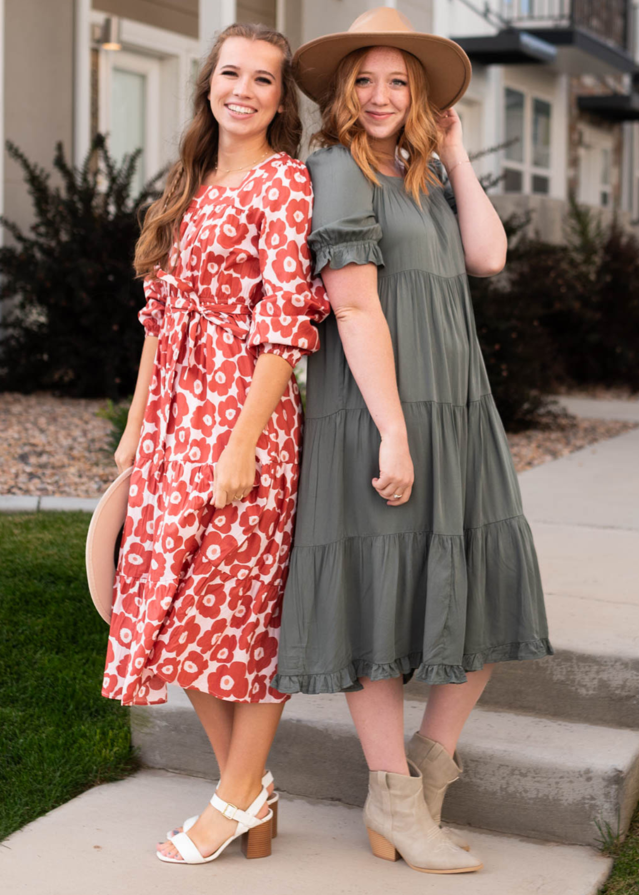 Aubrey Brick Floral Dress