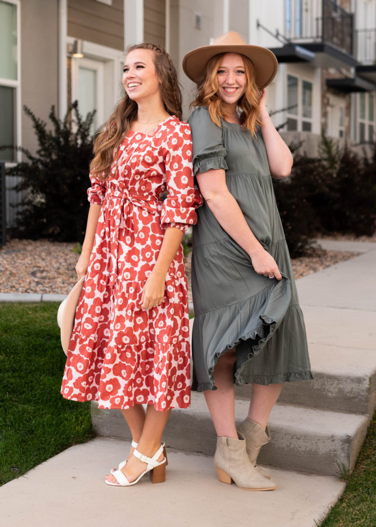 Aubrey Brick Floral Dress