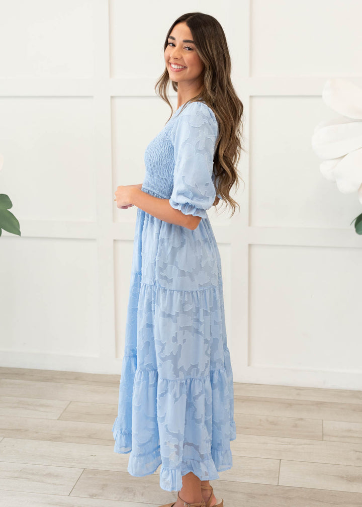 Audra Blue Floral Tiered Dress Lena&Lou  Lena Layne