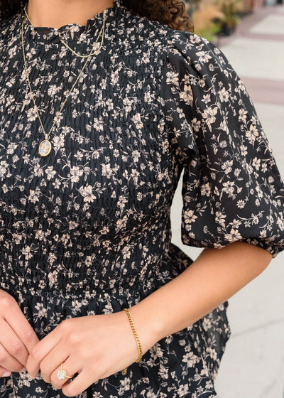 Audrey Black Floral Top