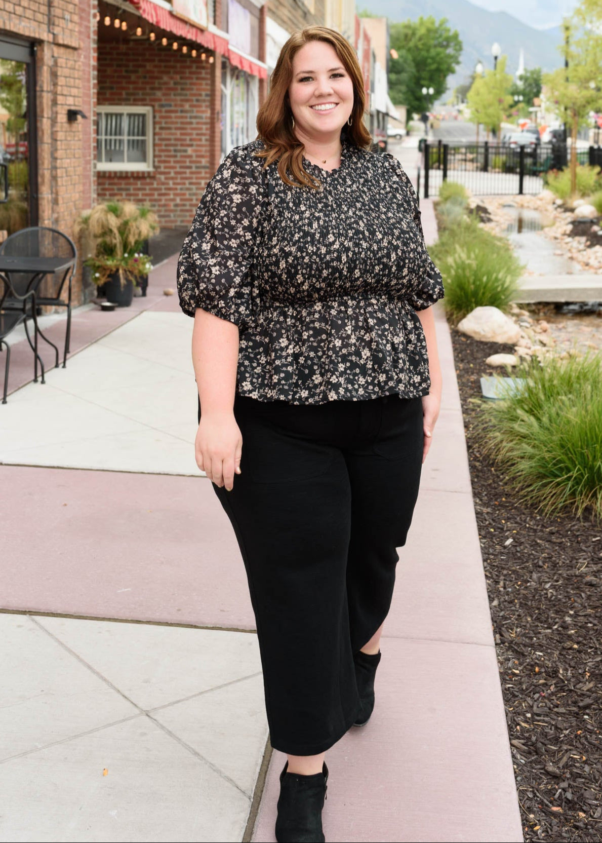 Audrey Black Floral Top