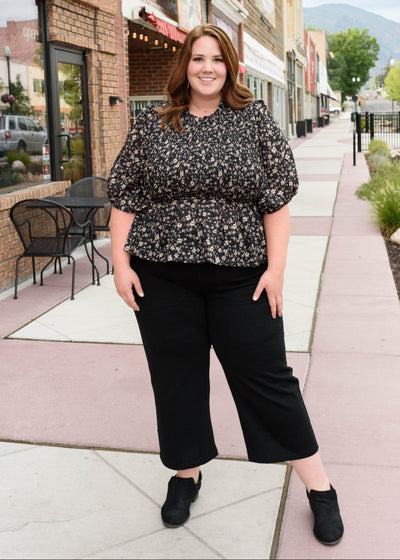 Audrey Black Floral Top