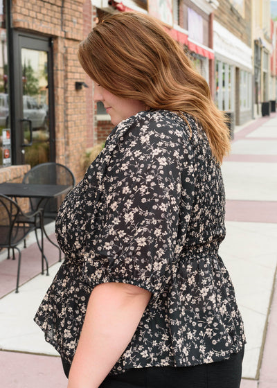 Audrey Black Floral Top