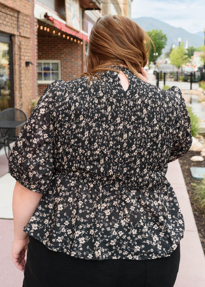 Audrey Black Floral Top