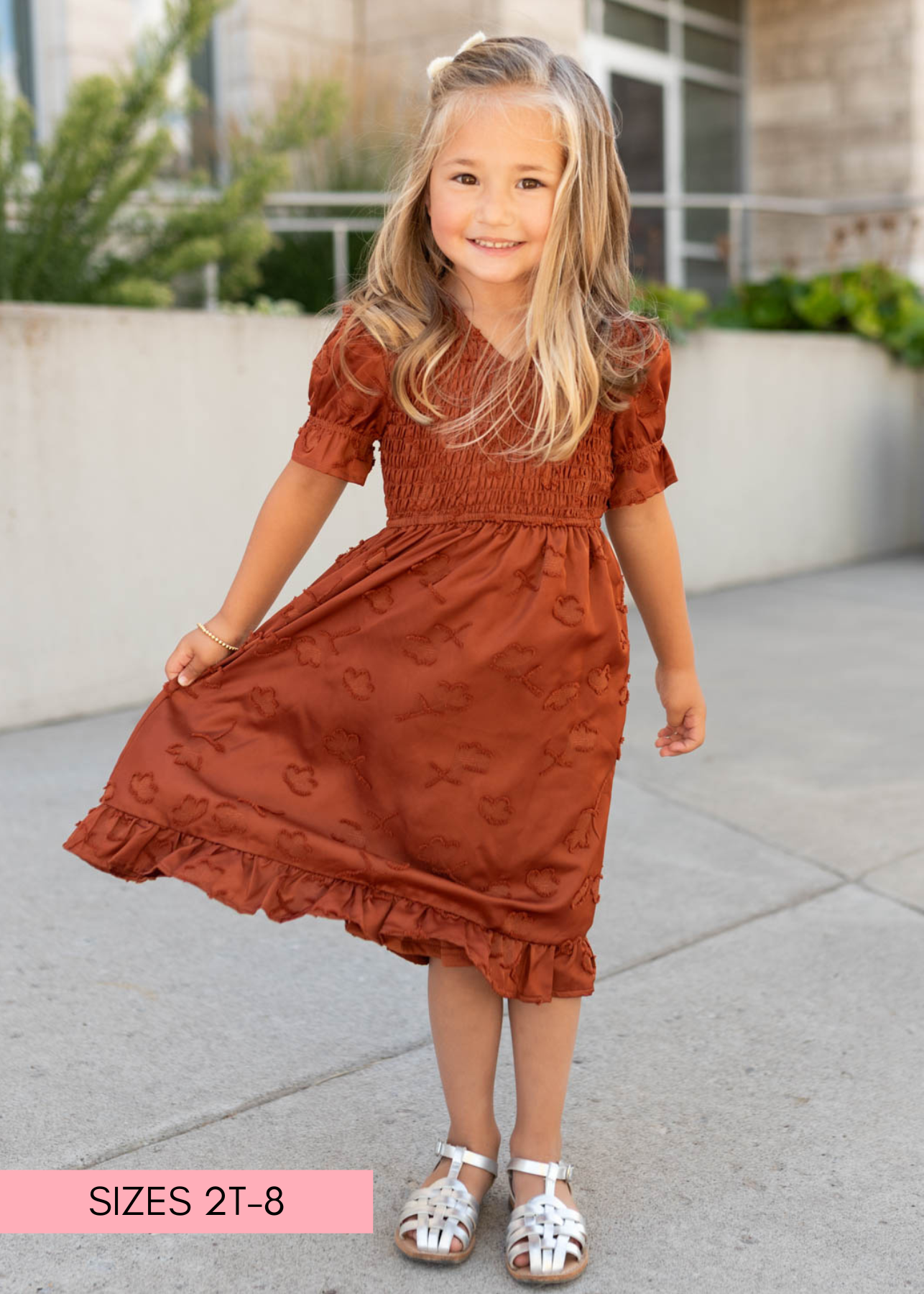 Sienna smocked little girl dress