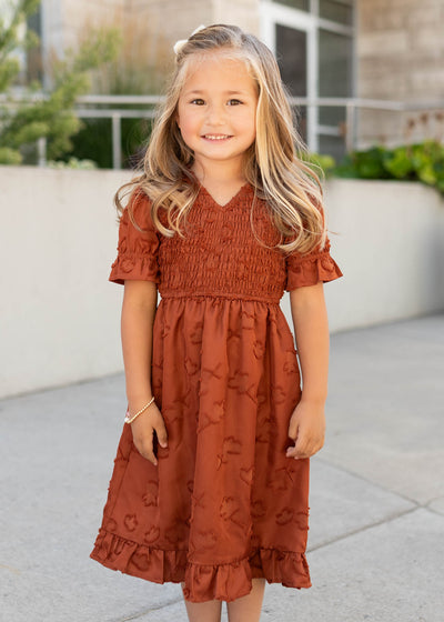 Perfect for fall exclusive Lena & Lou sienna smocked little girl dress