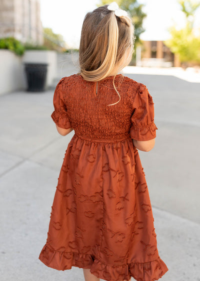 Back view of the sienna smocked little girl dress at Lena Layne