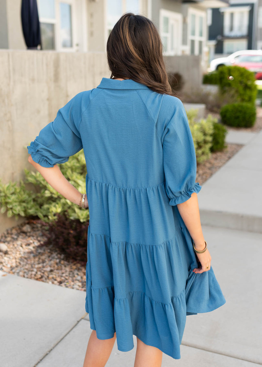 ladies tiered dress Ava Blue - Feminine Dress 2025 Receiving STYLE:A05263029 making it an ideal Betsy & Adam Plus