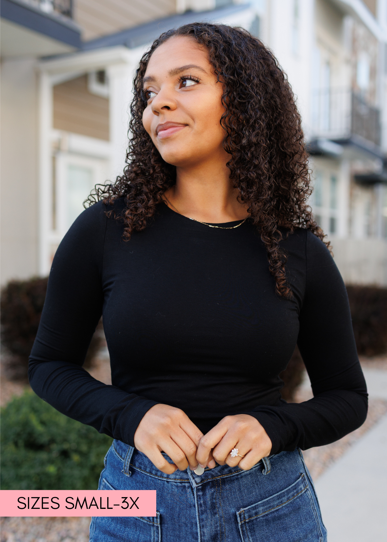 Black top with long sleeves