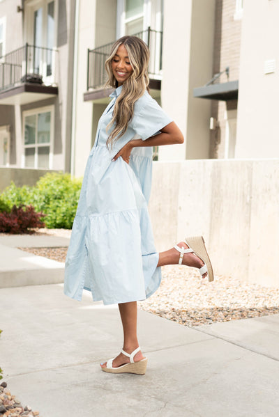 Short sleeve bluebell light blue dress