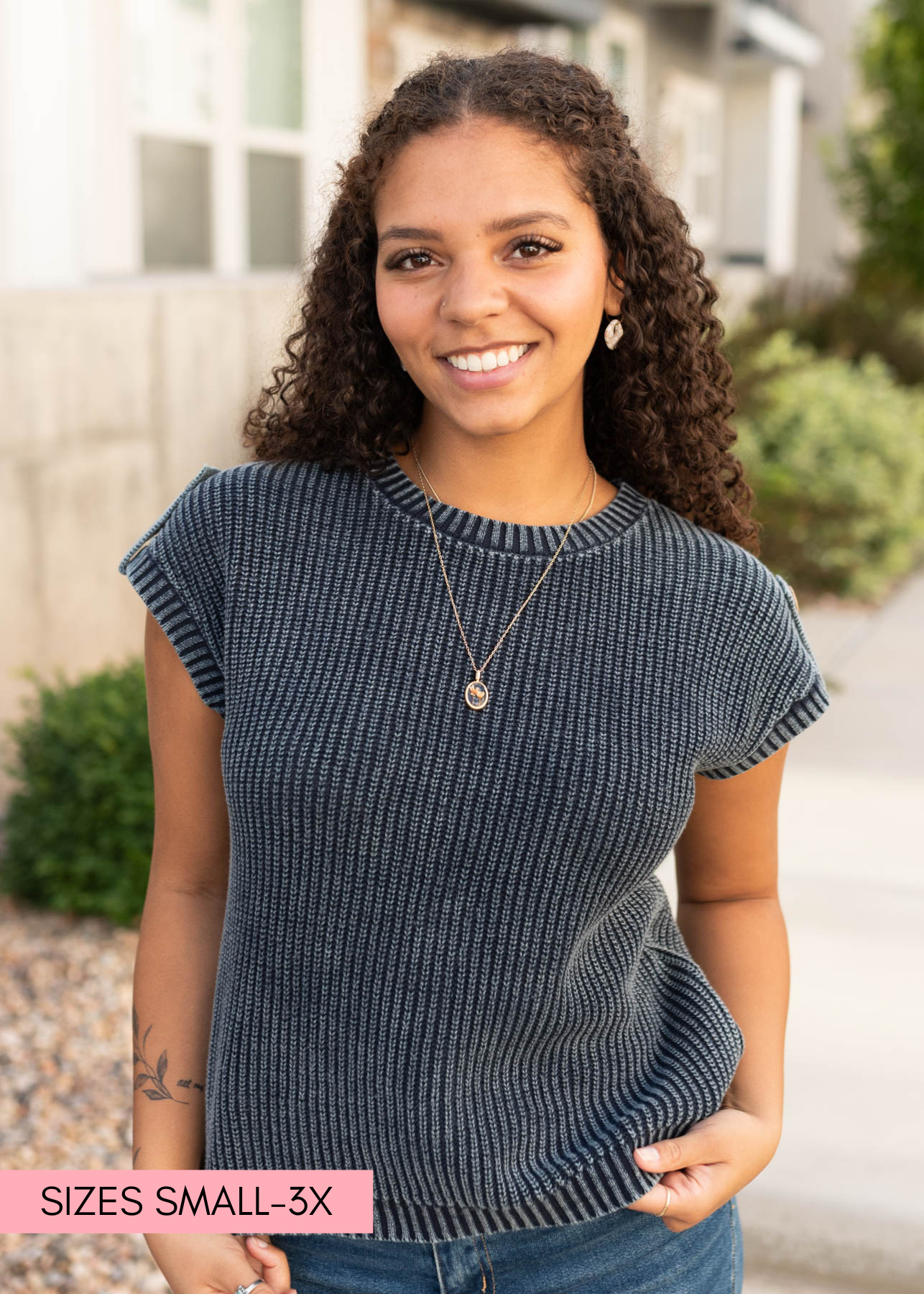Navy knit sweater