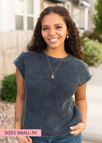 Navy knit sweater