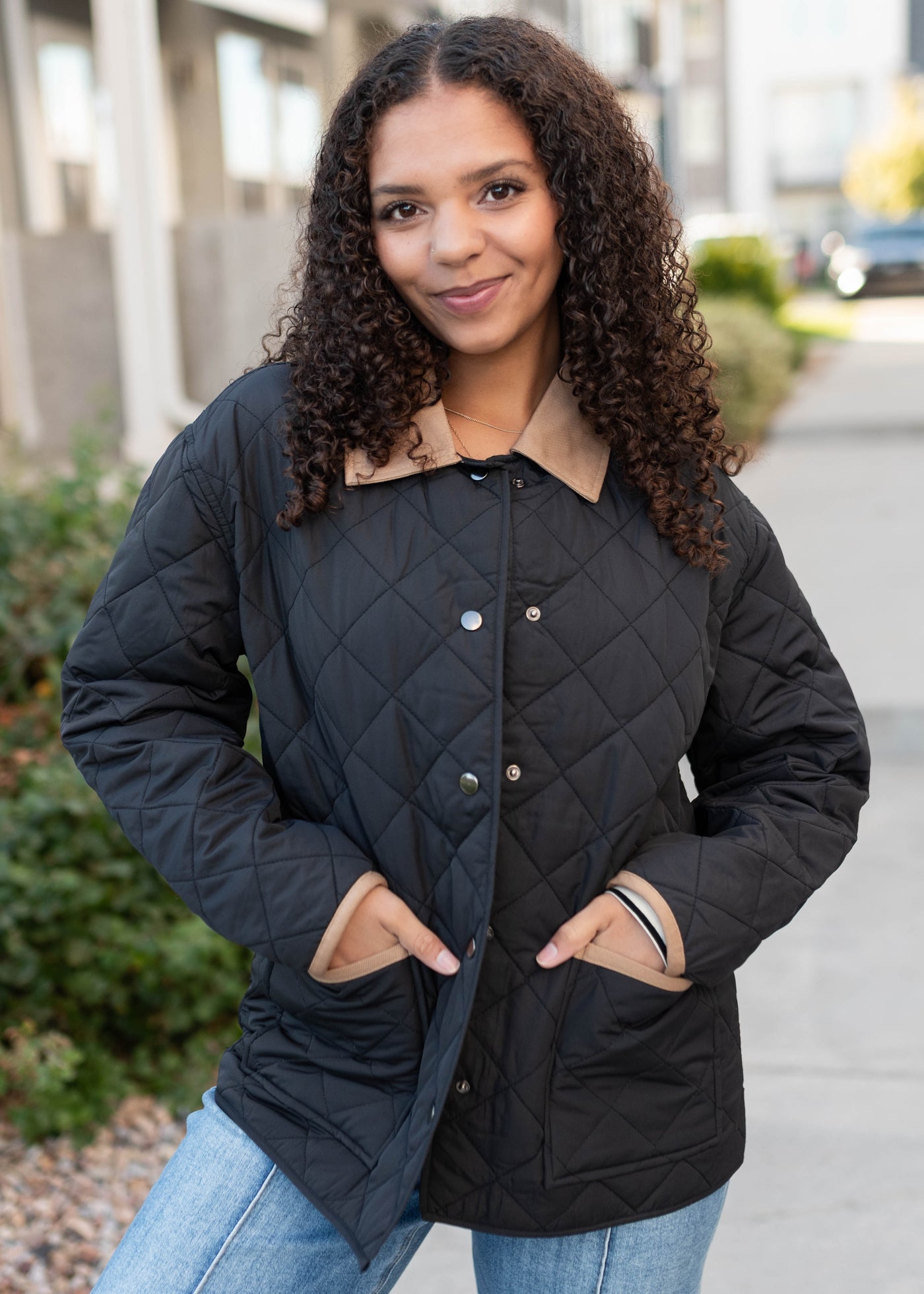 Kaelynn Black Quilted Puffer Jacket