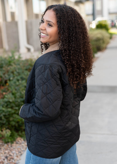 Kaelynn Black Quilted Puffer Jacket