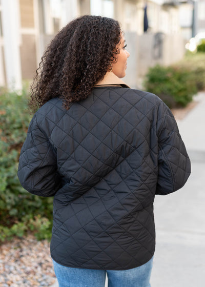 Kaelynn Black Quilted Puffer Jacket