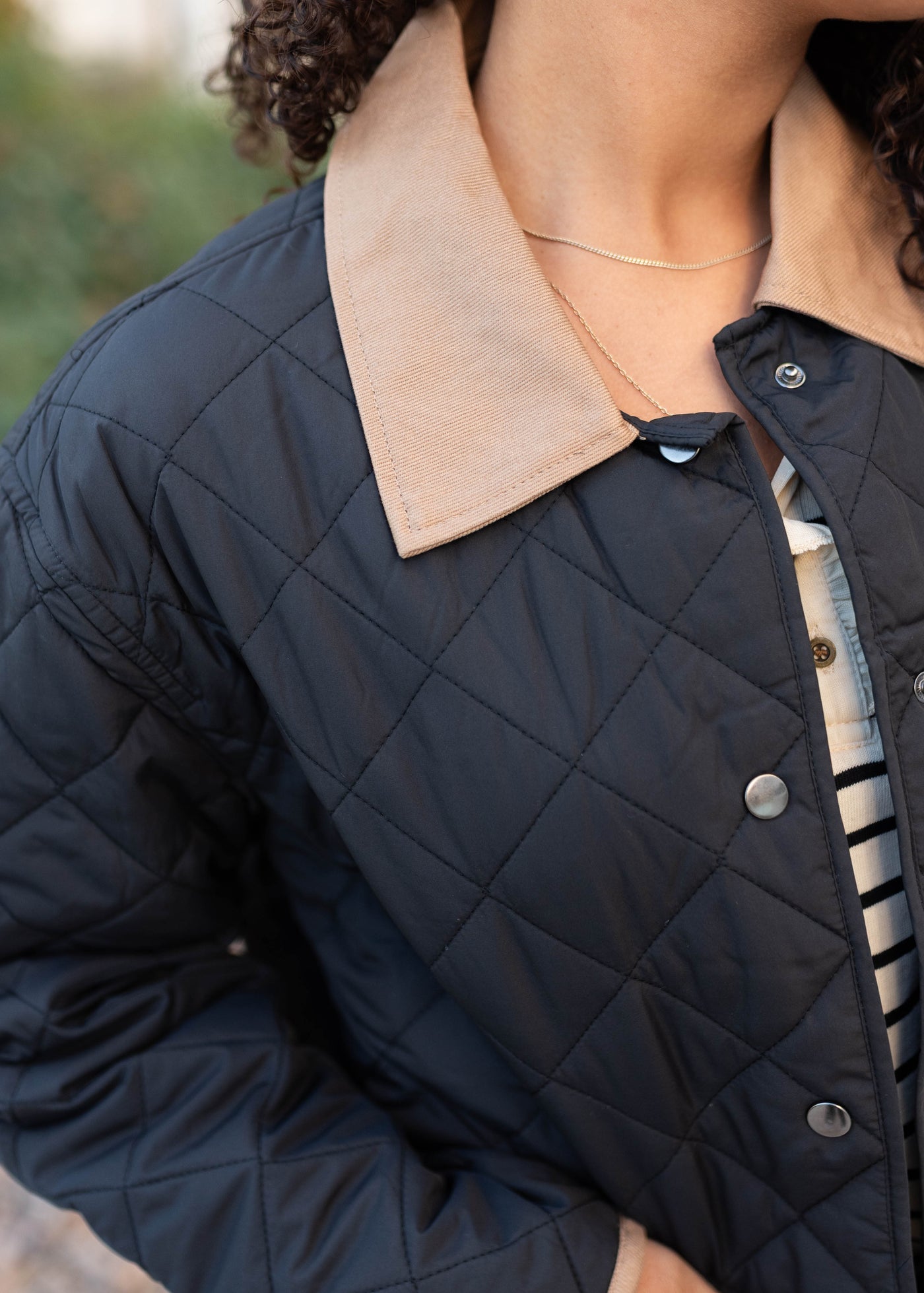 Kaelynn Black Quilted Puffer Jacket