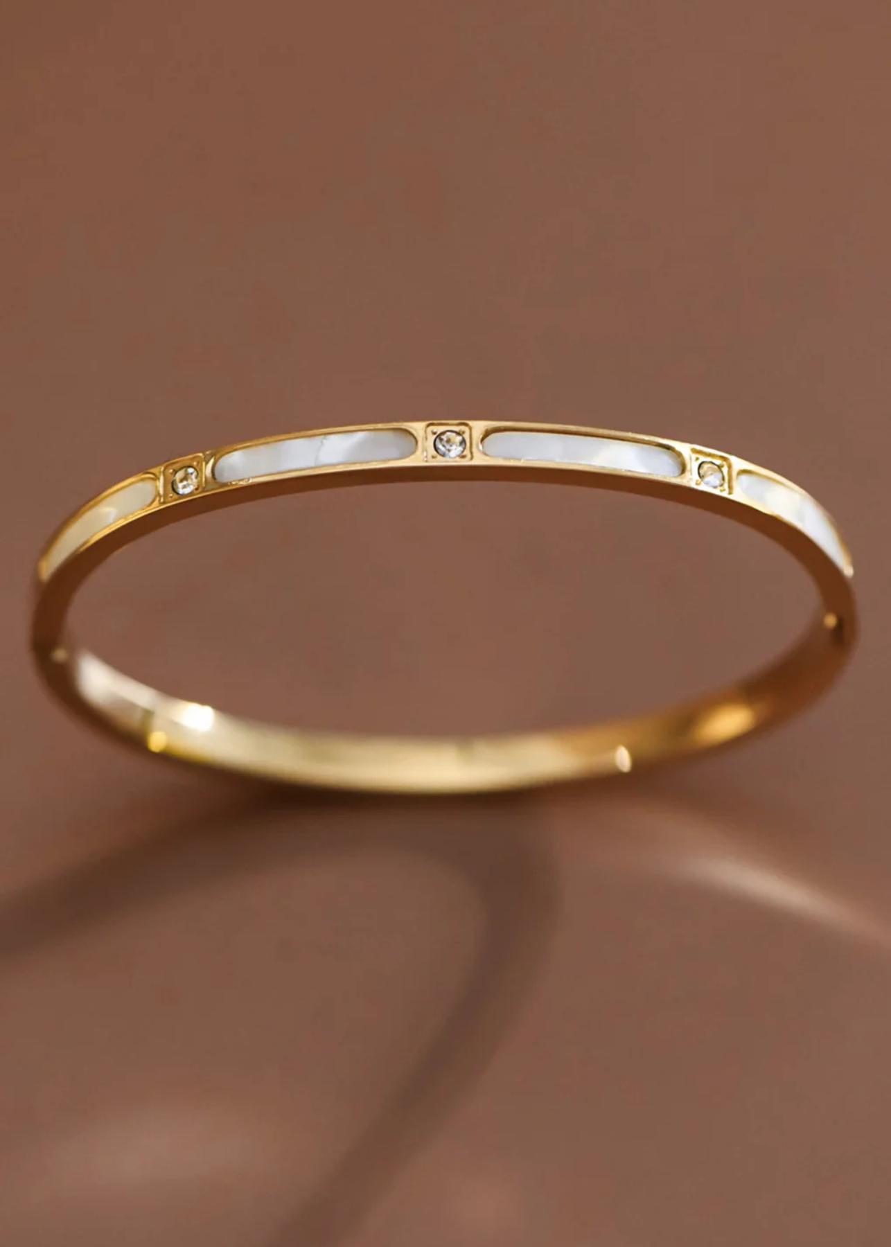 18K pearl bangle bracelet