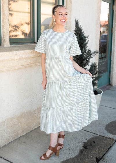 Blair Sage Gingham Dress
