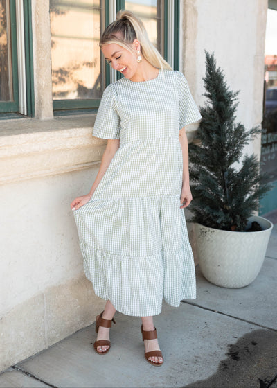 Blair Sage Gingham Dress