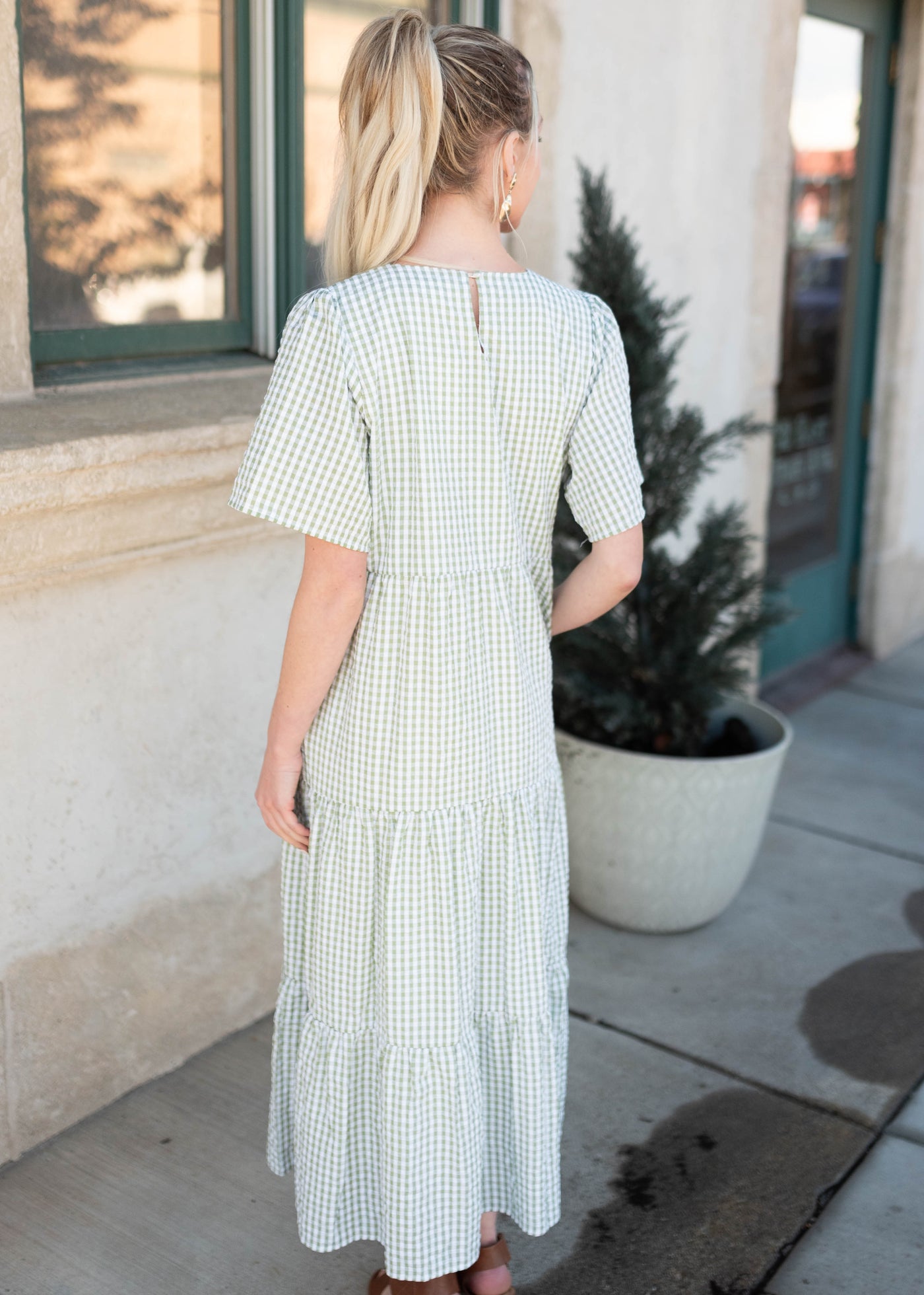 Blair Sage Gingham Dress