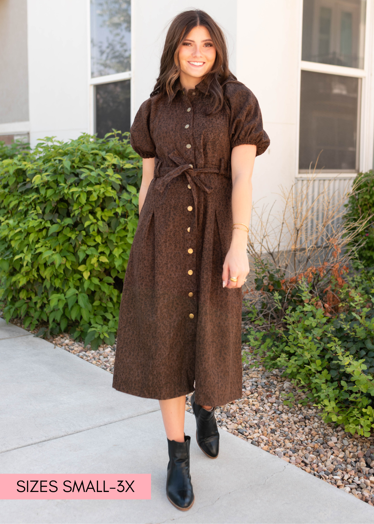 Brown leopard dress