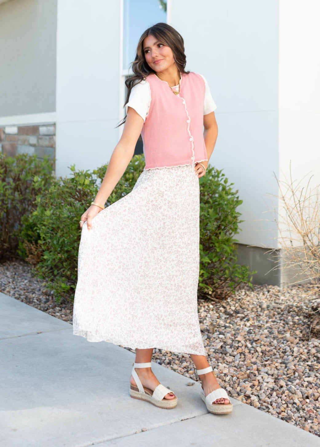 Dusty rose sweater vest