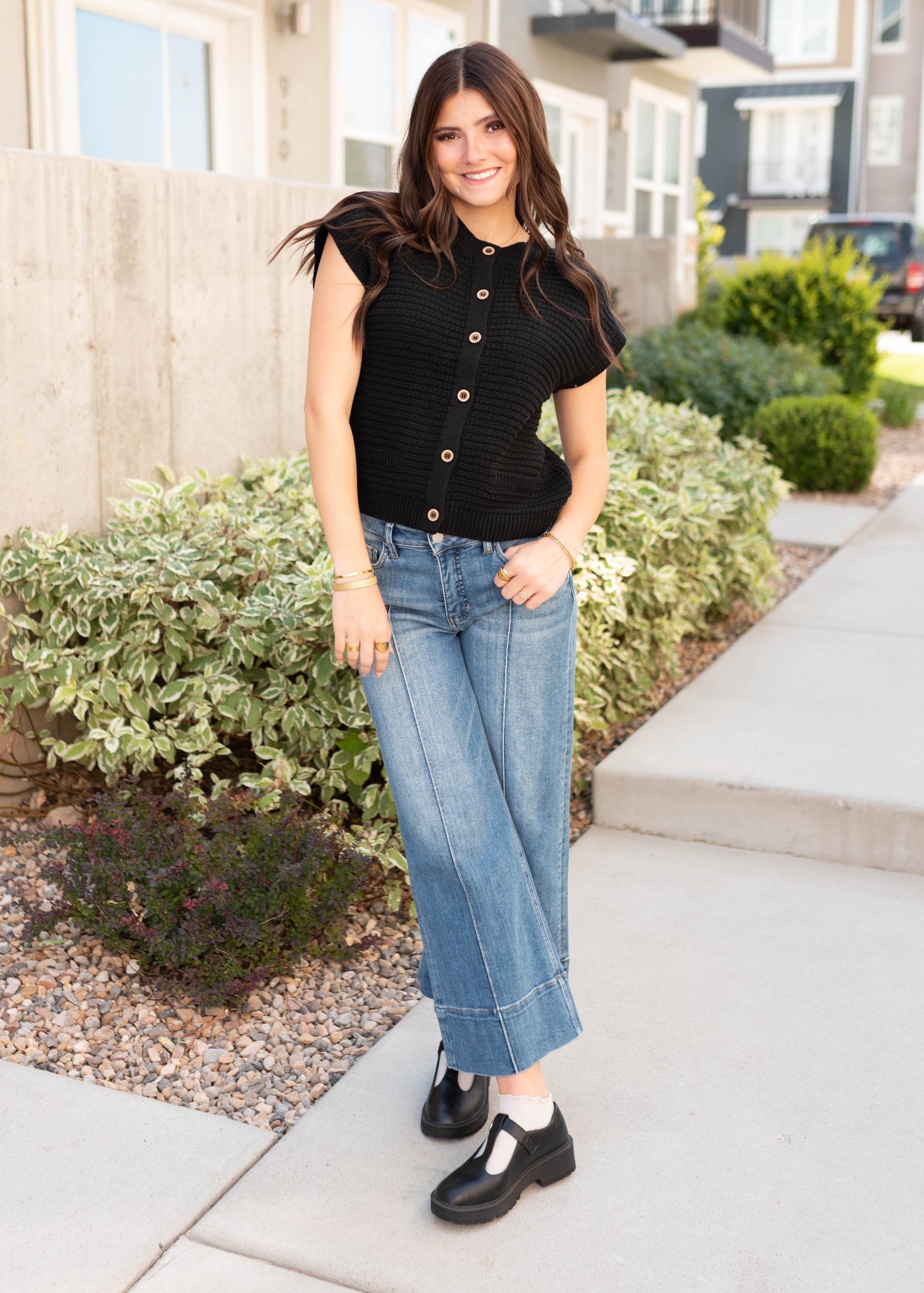 Bridget Black Button Down Sweater