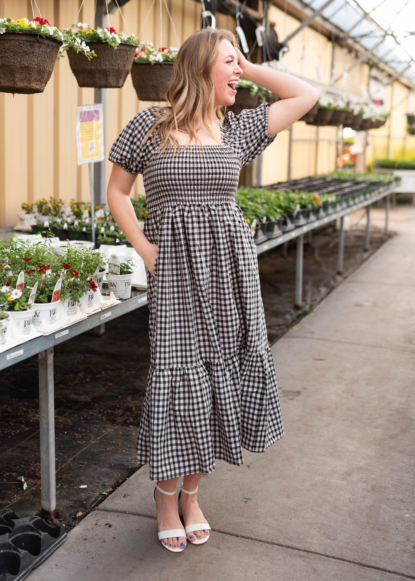 gingham black dress Bridget - Smocked Bodice & Ruffle Neckline d270 mini Las Vegas Cutout Dress Size:US 4 / UK 8 %0D%0A*%20Pay%20special%20attention%20on%20measurements%20to%20ensure%20proper%20fit