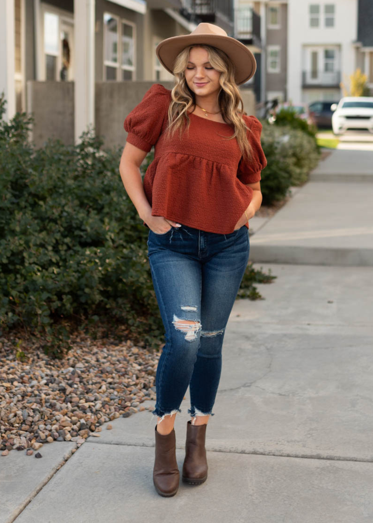 Auburn tiered shirt