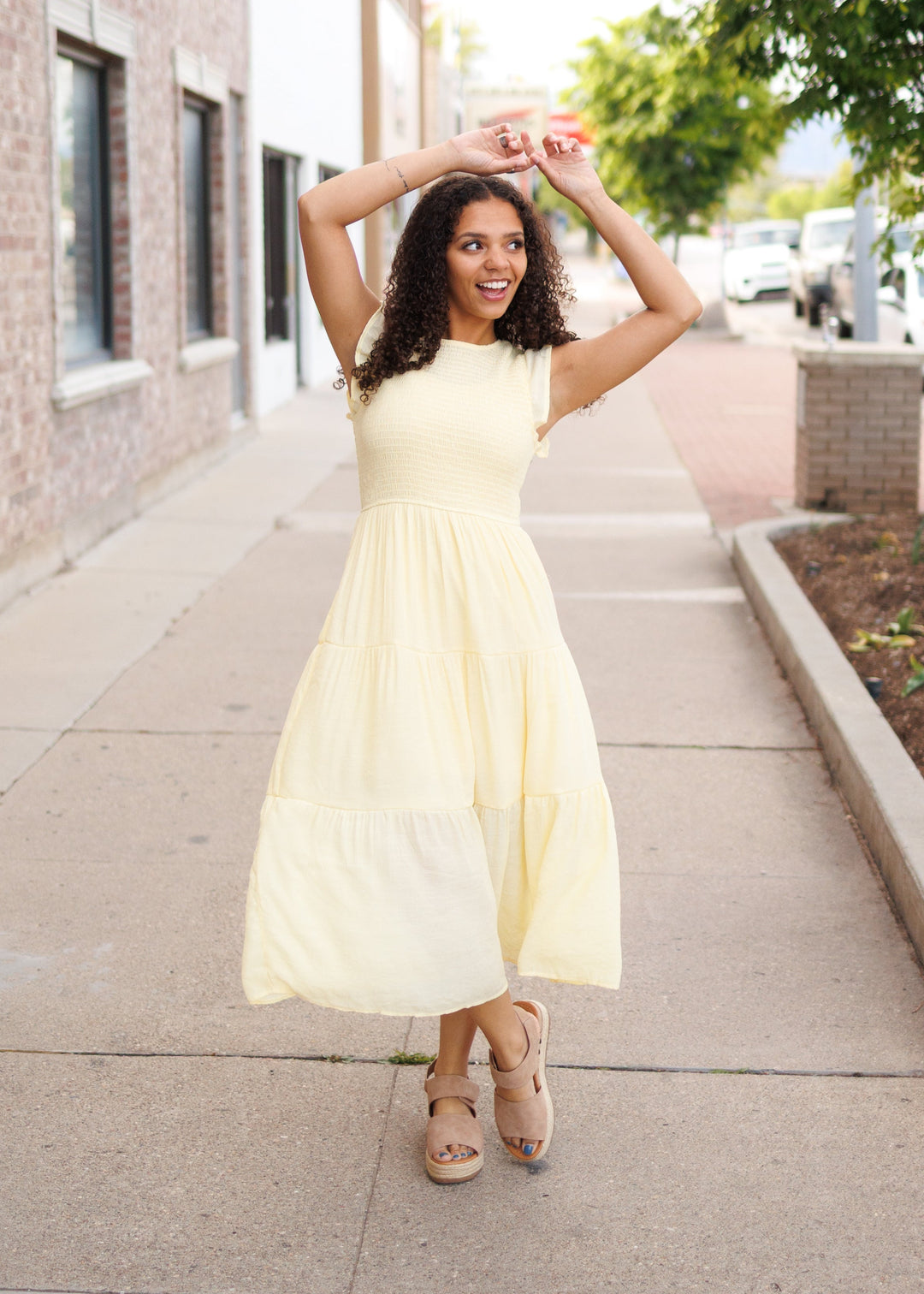princess polly baby blue dress Dark Chambray Button Down Midi Dress · Filly Flair main image 1