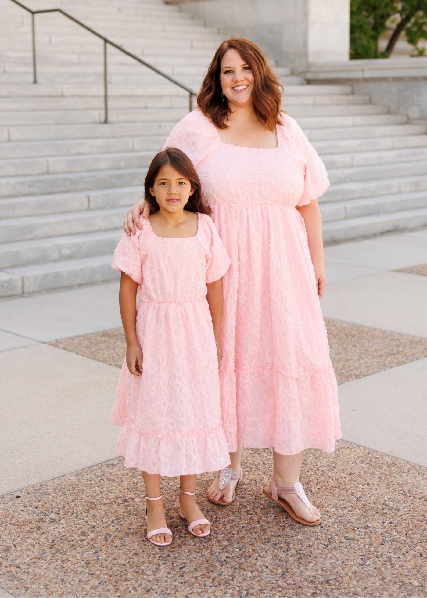 Carlee Pink Floral Textured Dress