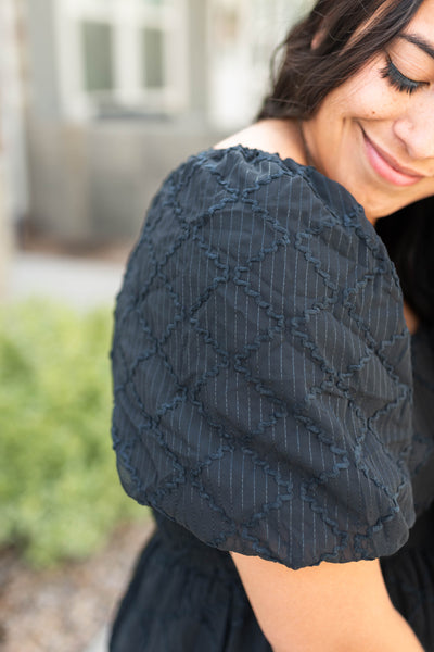 Short sleeve black dress