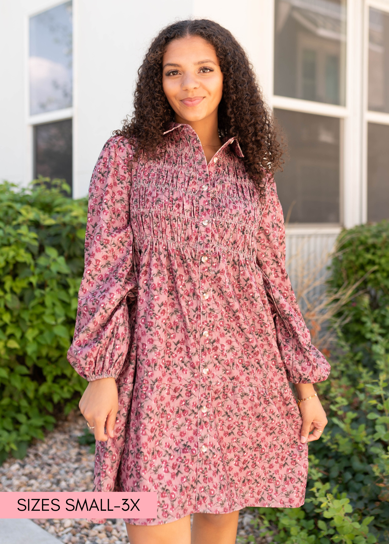 Pink floral dress