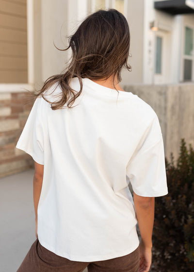 Back view of the white teddy bear tee