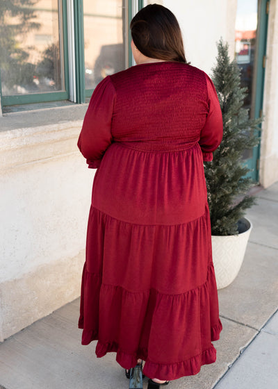 Charlotte Wine Smocked Dress
