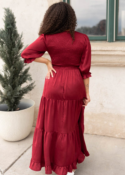Charlotte Wine Smocked Dress