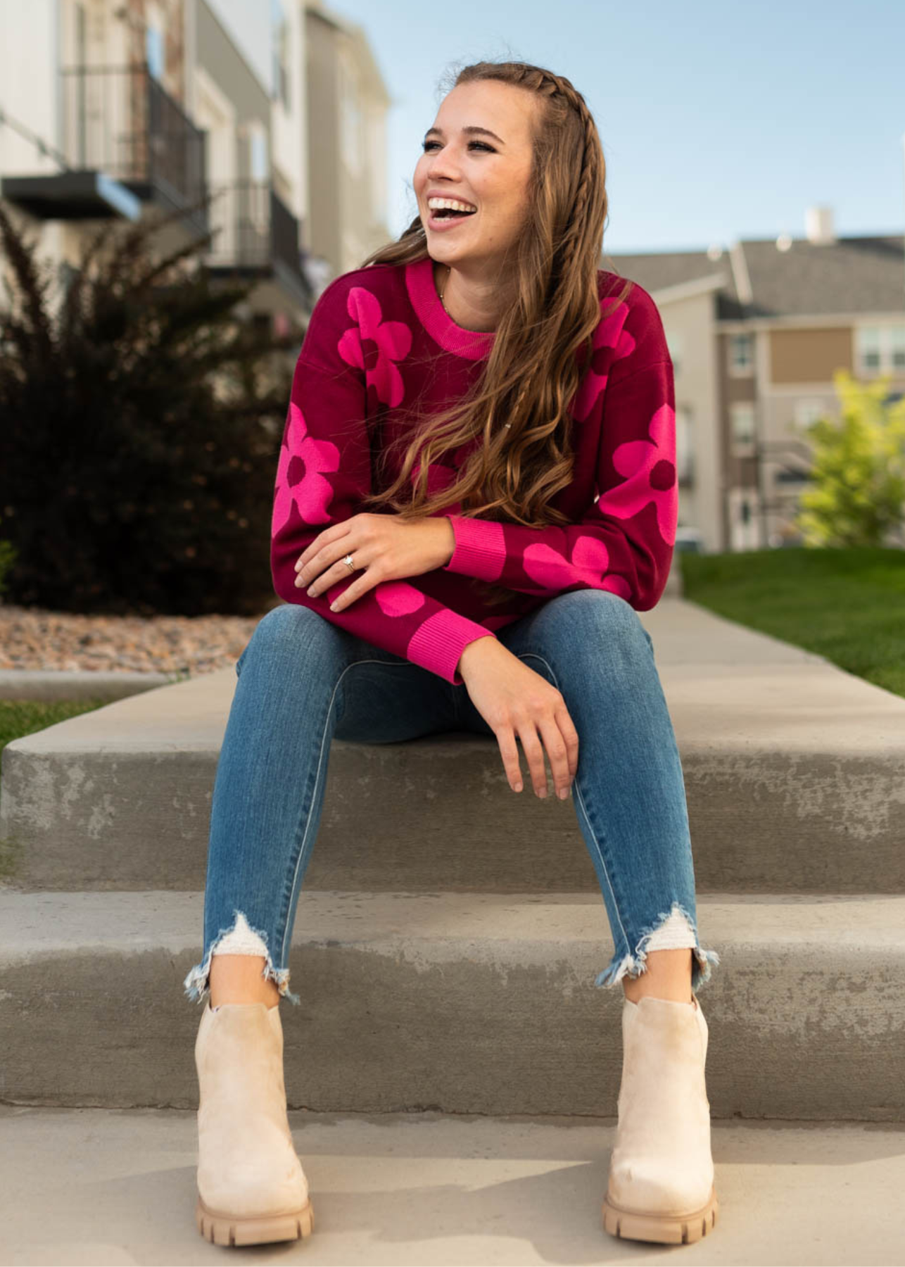 Raspberry sweater