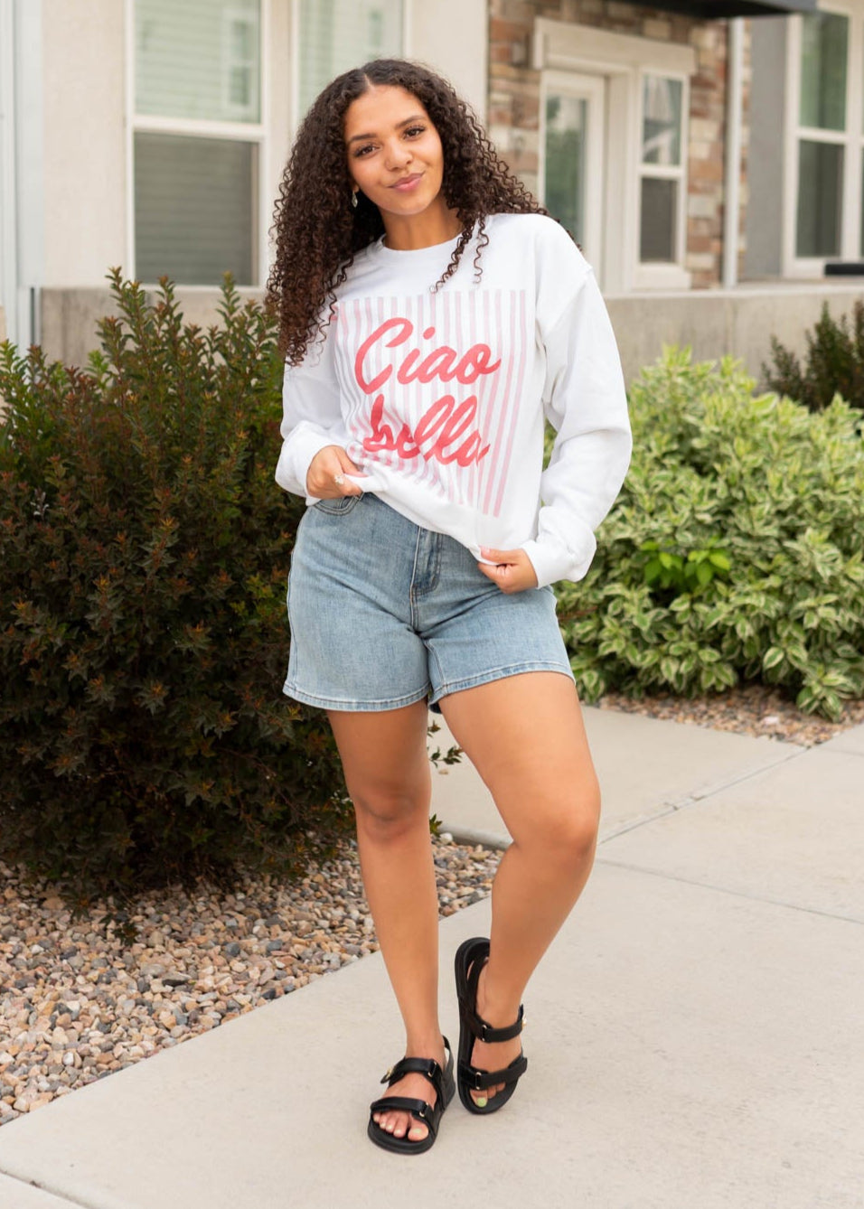 Trendy ciao bella white sweatshirt