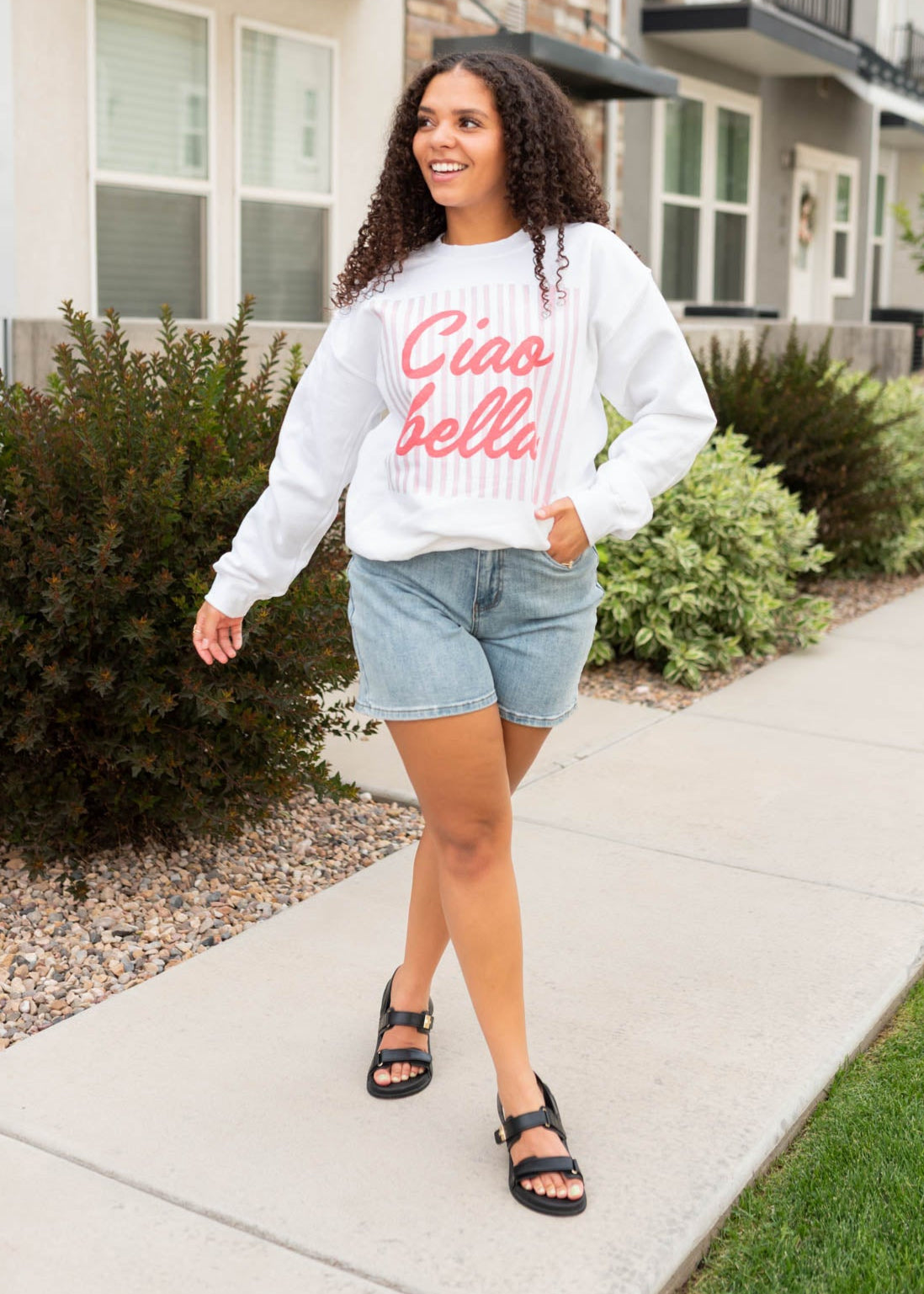Ciao bella white sweatshirt with long sleeves
